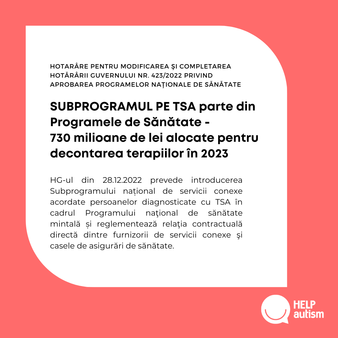 Help Autism Subprogramul TSA HG